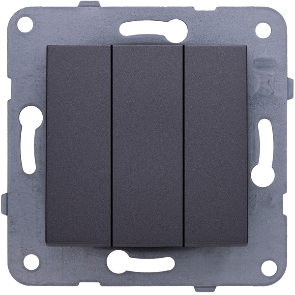 Karre Plus-Arkedia Dark Grey Three Gang Switch image 1