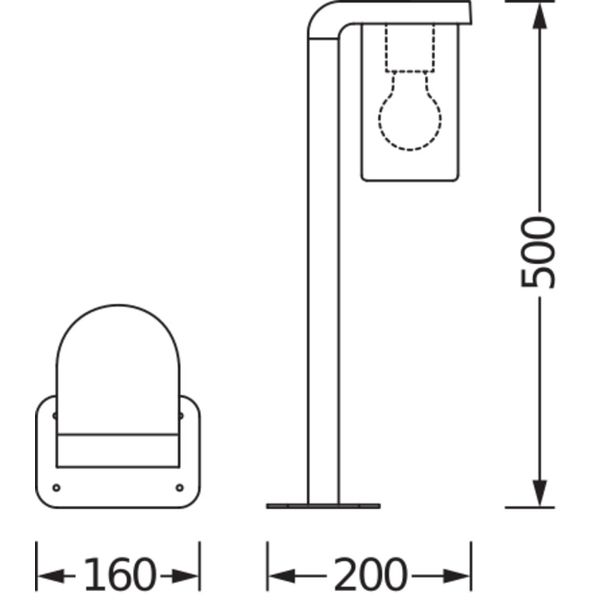 ENDURA® CLASSIC CASCADE 50cm Post E27 Clear image 10