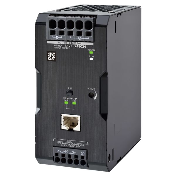 Book type power supply, 480 W, 24 VDC, 20 A, DIN rail mounting, Push-i image 1