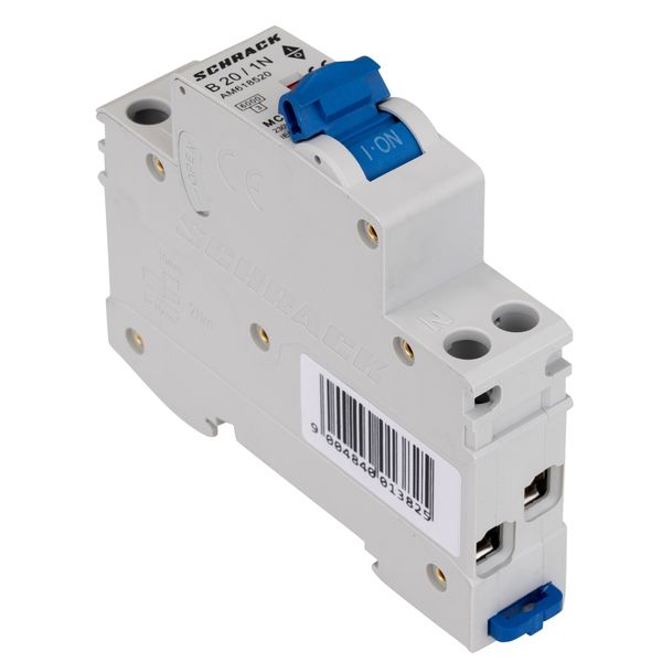 Miniature Circuit Breaker (MCB) AMPARO 6kA, B 20A, 1+N, 1MW image 4