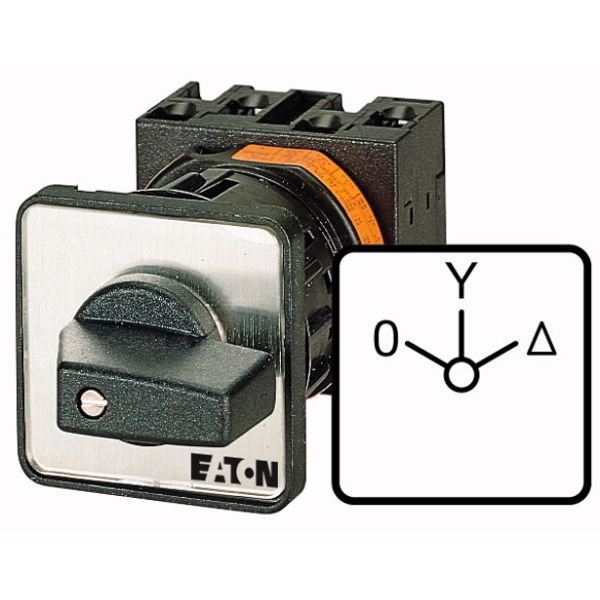 Star-delta switches, T3, 32 A, center mounting, 4 contact unit(s), Contacts: 8, 60 °, maintained, With 0 (Off) position, 0-Y-D, Design number 8410 image 1