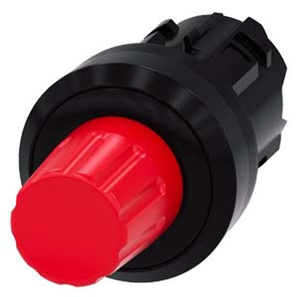 stop button, 22 mm, round, plastic, red, pushbutton raised, latchable 3SU1000-0HC20-0AA0-Z X90 image 1