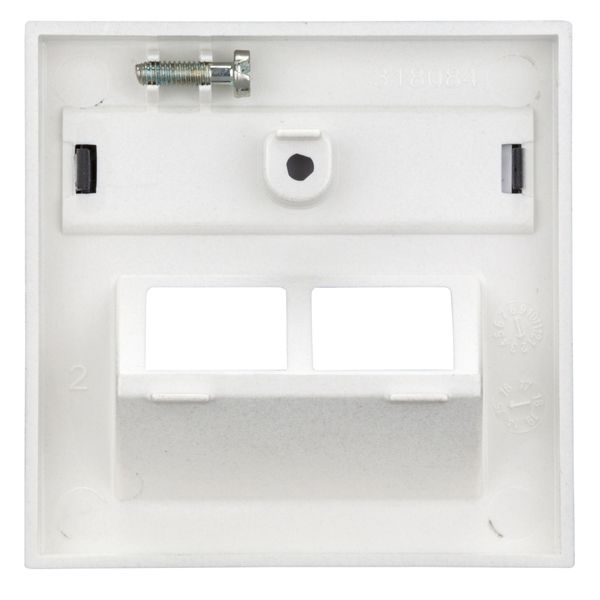 Cover for RJ45 UAE outlet, labelling window, 2-Port, silver image 1