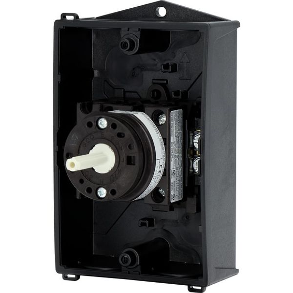 Main switch, T0, 20 A, surface mounting, 2 contact unit(s), 3 pole, 1 N/O, STOP function, With black rotary handle and locking ring, Lockable in the 0 image 8