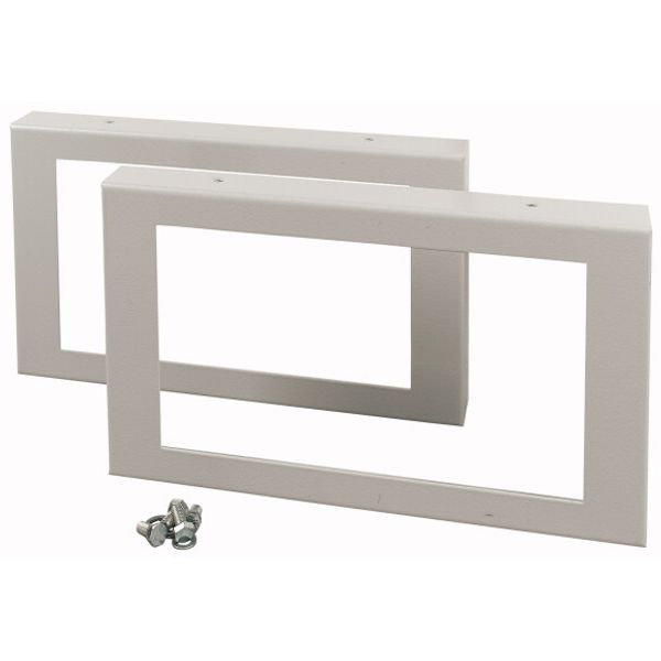 Plinth, side panels for HxD 200 x 300mm, grey, with cable duct cutout image 1