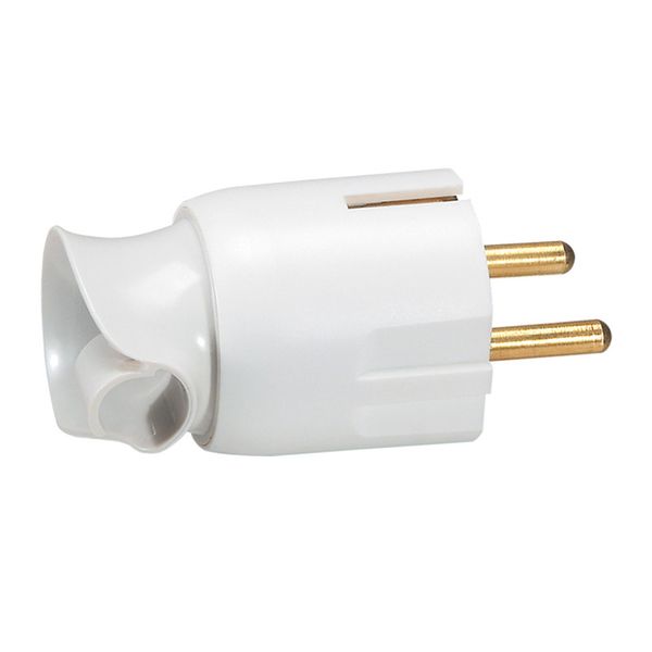 2P+E plug - 16 A - Fr/German std - cable orientation - white - gencod labelling image 1