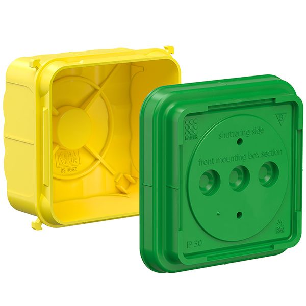 Concrete construction one-gang box for British accessories, 1-gang image 1