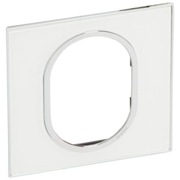 Plate Arteor - British std - round - 3 modules 1-gang - mirror white image 1