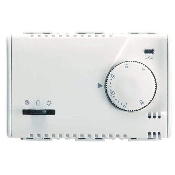 SUMMER/WINTER ELECTRONIC THERMOSTAT WITH KNOB ADJUSTMENT - 230V ac 50/60Hz - 3 MODULES - SYSTEM WHITE image 2