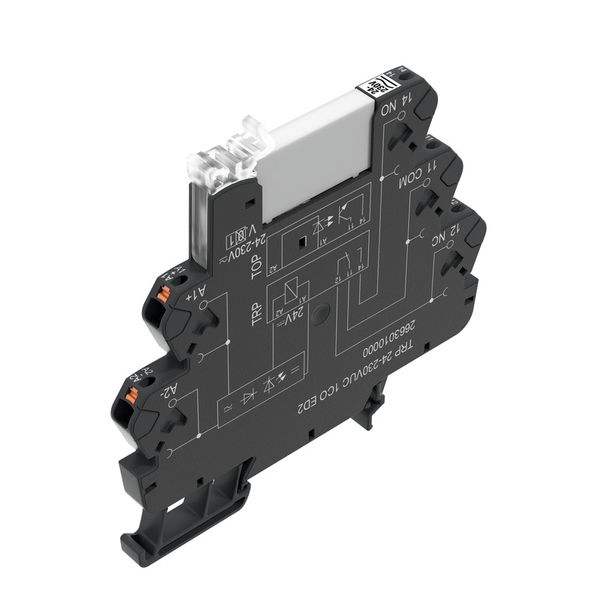 Relay module, 24…230 V UC ±10 %, Green LED, Rectifier, 1 CO contact (A image 1