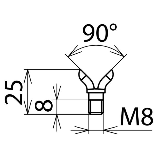 V-shaped electrode W 22mm with M8 threaded bolt f. PHE/PHV image 2