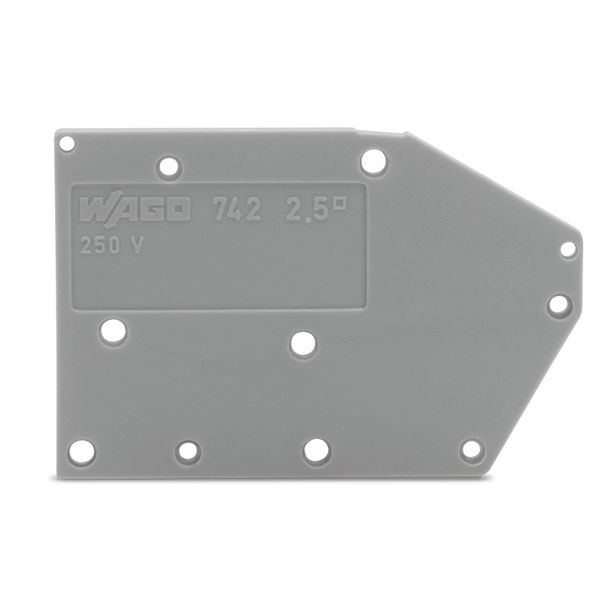 End plate snap-fit type 1.5 mm thick gray image 1