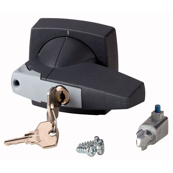 Rotary handle, 8mm, door installation, gray, cylinder lock image 1