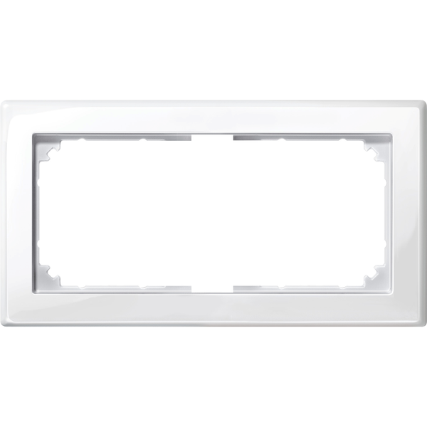 M-SMART frame, 2-gang without central bridge piece, polar white, glossy image 4