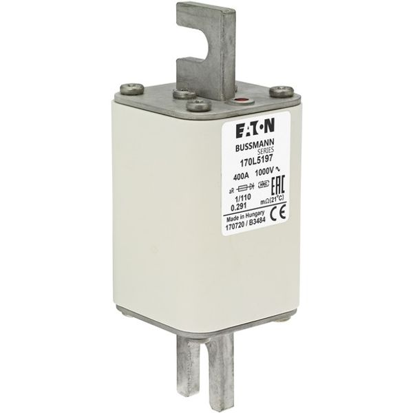 Fuse-link, high speed, 400 A, AC 1000 V, Size 1, 51 x 51 x 141 mm, aR, DIN, IEC, single indicator image 5