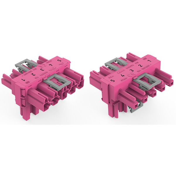 T-distribution connector 5-pole Cod. B pink image 2
