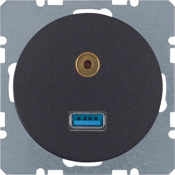 USB/3.5 mm audio soc. out., R.1/R.3, black glossy image 1