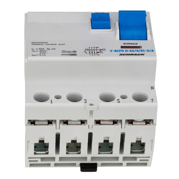 Residual current circuit breaker 63A,4-p,100mA,type A,S, FU image 5