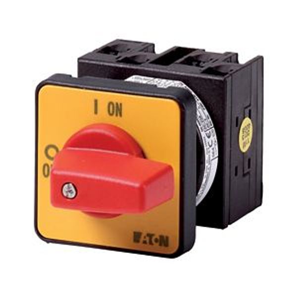 On-Off switch, 3 pole + N, 20 A, Emergency-Stop function, 90 °, flush mounting image 2