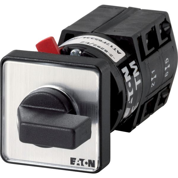 Step switches, TM, 10 A, center mounting, Contacts: 4, with black thumb grip and front plate image 2