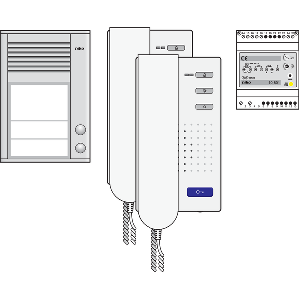 Audio kit with a surface-mounting external unit with two push-button d image 2