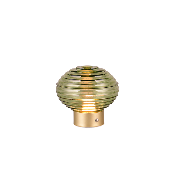 Earl LED table lamp matt brass/green rechargeable image 1