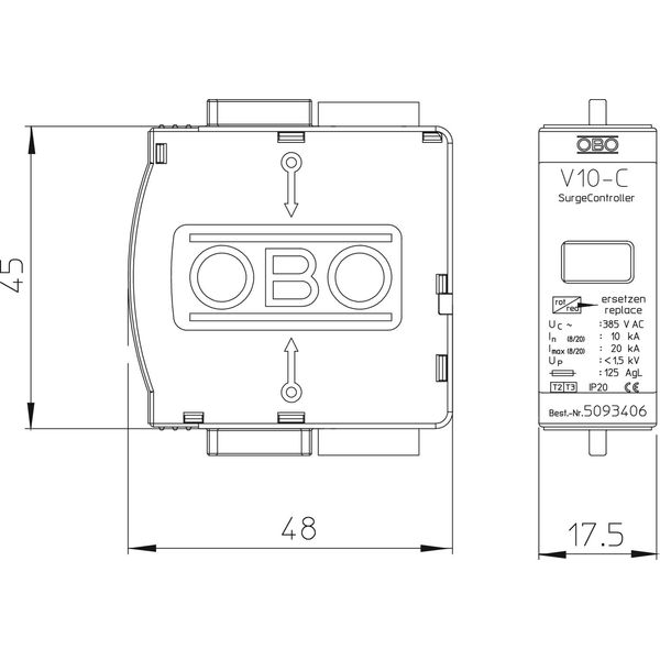 V10-C 0-385 SurgeController V10 plug-in arrester 385V image 2