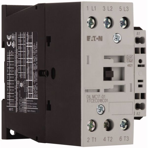 Contactor, 3 pole, 380 V 400 V 7.5 kW, 1 NC, RDC 240: 200 - 240 V DC, DC operation, Spring-loaded terminals image 4