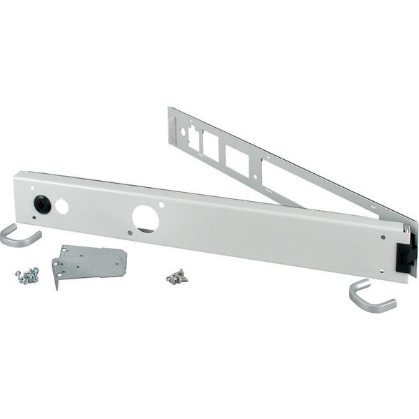 Opening metal front plate for XW drawer, closed, IP55, H=75mm, grey image 5