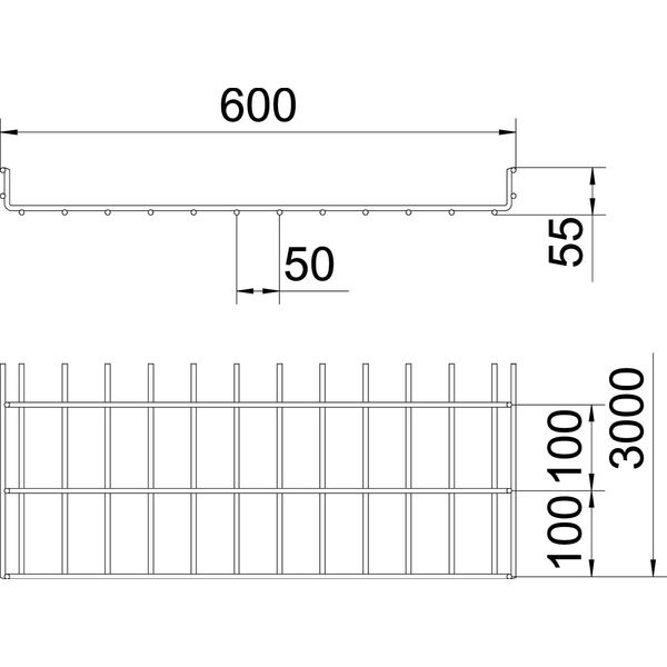 SGR 55 600 A2 Mesh cable tray SGR  55x600x3000 image 2