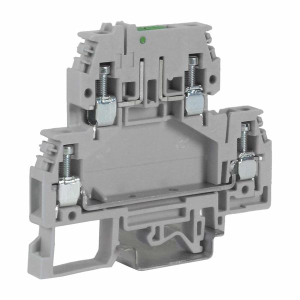 Screw disconnector terminal 4mm2, 2-levels, beige color image 1