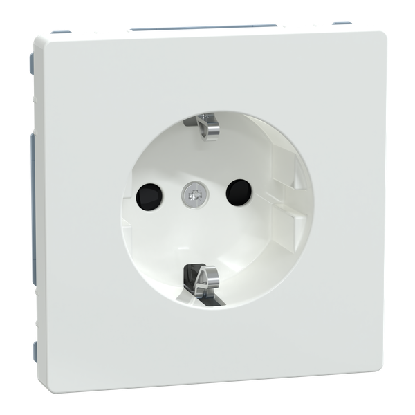 SCHUKO socket-outlet, shutter, screwless terminals, lotus white, System Design image 4