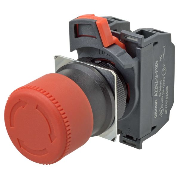 Emergency stop switch, Push-In, non-illuminated, 30 mm dia, push-lock/ image 1