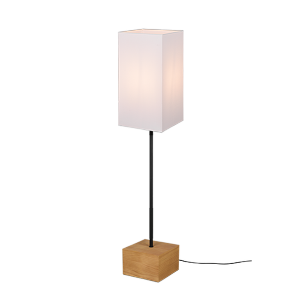 Woody floor lamp E27 wood/white image 1