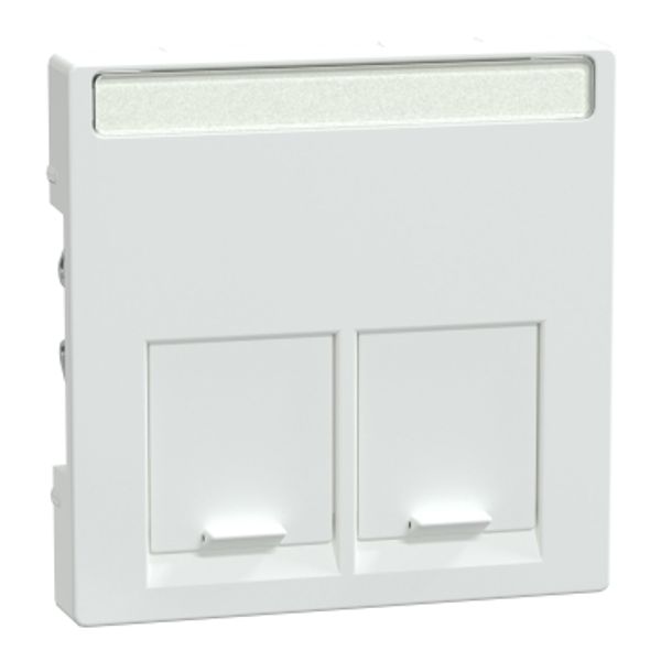 Cen.pl. 2-gng f. Schneider Electric RJ45-Connctr., active white, glossy, Sys. M image 2