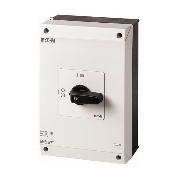 On-Off switch, P3, 63 A, surface mounting, 3 pole, 1 N/O, 1 N/C, with black thumb grip and front plate, UL/CSA image 7