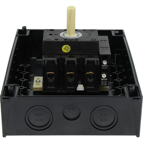 Safety switch, P3, 63 A, 3 pole, 1 N/O, 1 N/C, Emergency switching off function, With red rotary handle and yellow locking ring, Lockable in position image 6