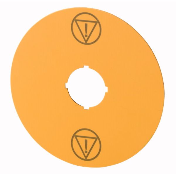 Label, emergency switching off, yellow, D = 90 mm, with IEC60417-5638 symbol image 1