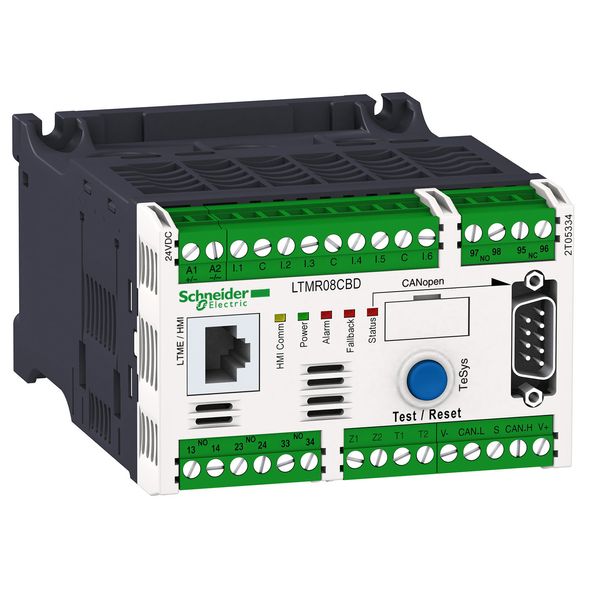 Motor Management, TeSys T, motor controller, CANopen, 6 logic inputs, 3 relay logic outputs, 1.35 to 27A, 100 to 240 VAC image 1