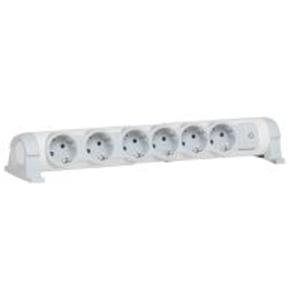 Multi-outlet extension for comfort - 6x2P+E orientable - w/o cord image 1