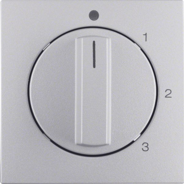Centre plate rotary knob 3-step switch, neutral position, B.7, alu mat image 1