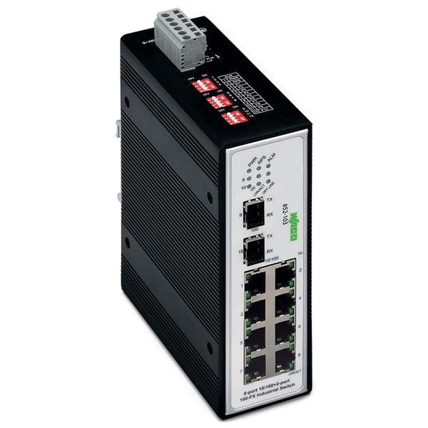 Industrial-Switch 8-port 100Base-TX 2 Slots 100Base-FX black image 3