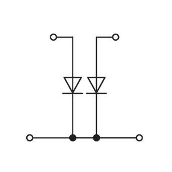 Component terminal block double-deck with 2 diodes 1N4007 gray image 4