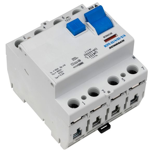 Residual current circuit breaker 63A, 4-p, 300mA, type S, A image 1