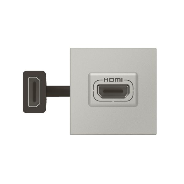 HDMI preterminated socket 2 modules alu Mosaic image 2
