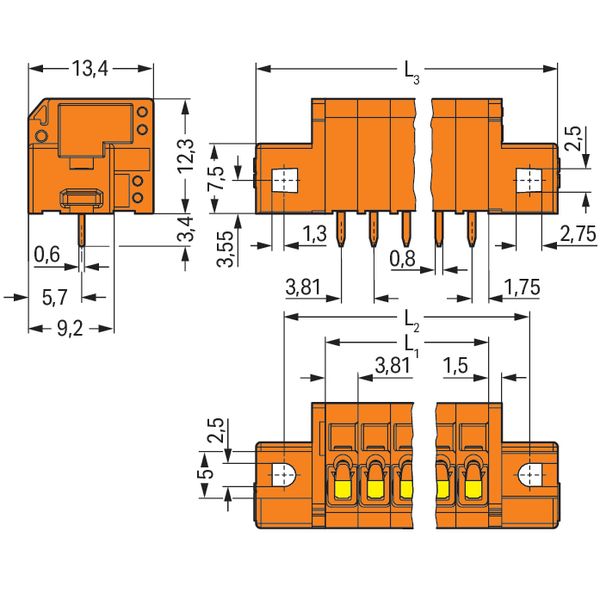 PCB terminal block 1.5 mm² Pin spacing 3.81 mm orange image 4