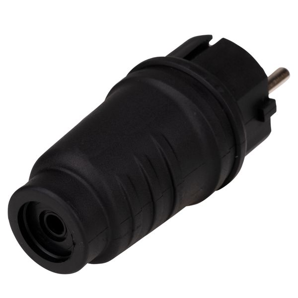 Schuko-Plug, impact resistant,16A, 250V, IP44, black, type F image 3