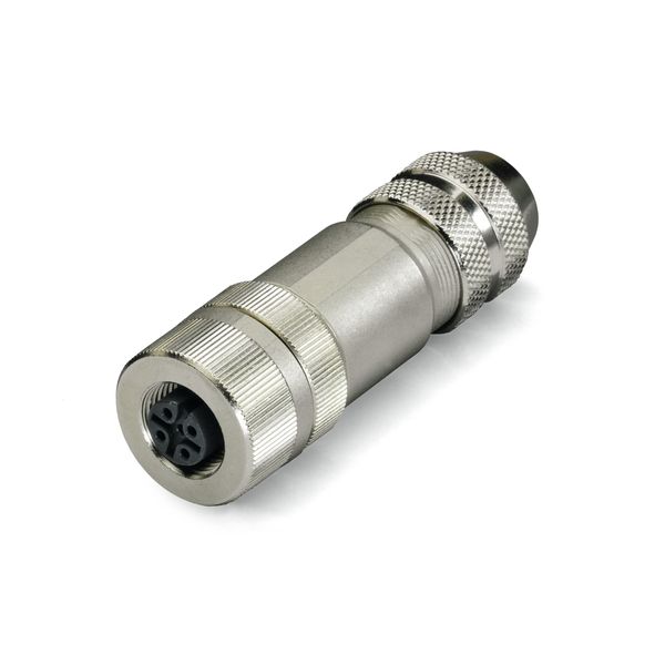 Fitted pluggable connector 8-pole M12 socket, straight image 1