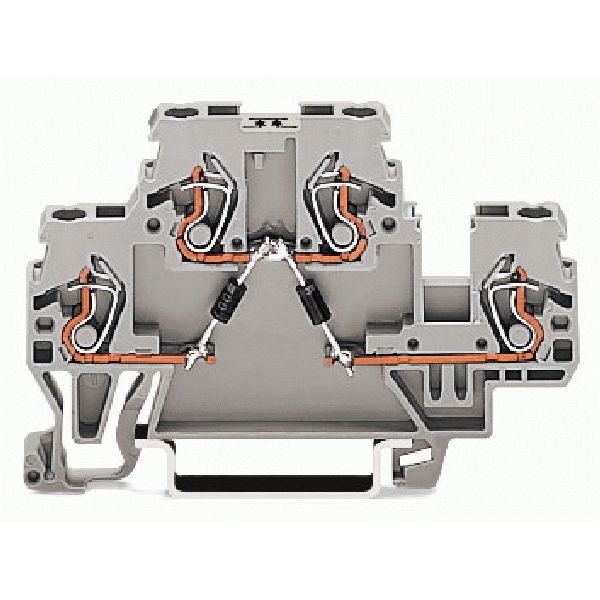 Component terminal block double-deck with 2 diodes 1N4007 gray image 1