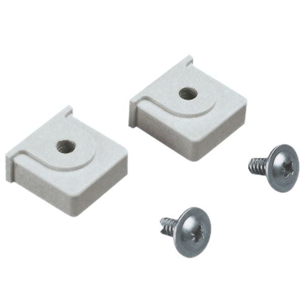 plastic nut and M6 screw placed in the notches of PLM for DIN rail image 1